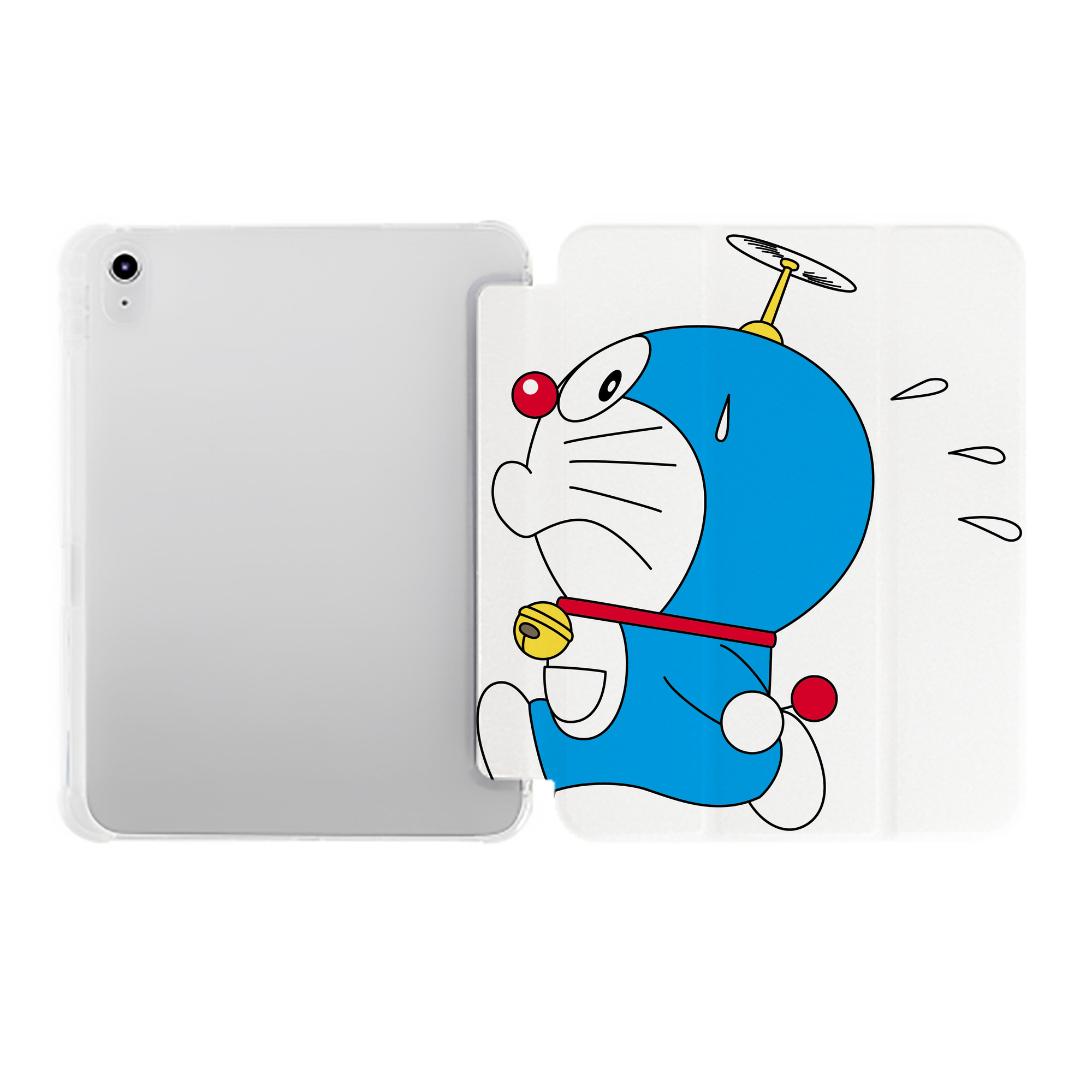 （画像用） ドラえもん Doraemon IPad ケース ペン収納付き 三つ折りスタンド PUレザー×シリコン 対応機種9.5/10.5/10.9インチ
